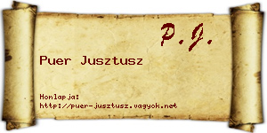 Puer Jusztusz névjegykártya